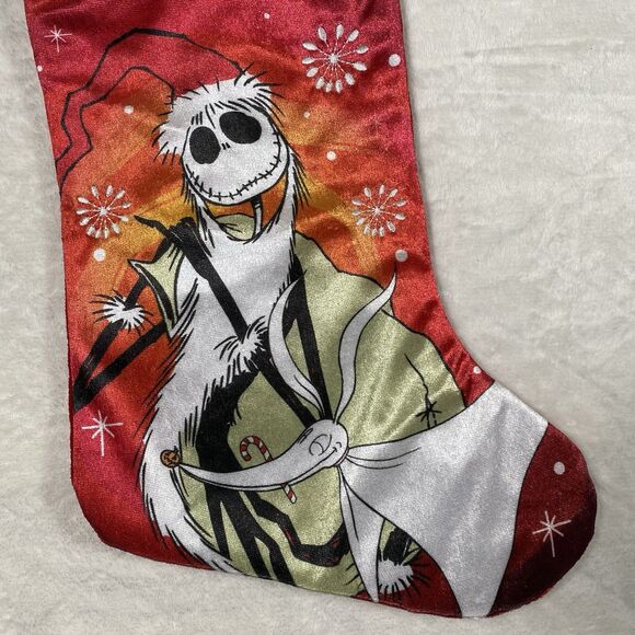 Nightmare Before Christmas Santa Jack Skellington & Zero Christmas Stocking NWT - Picture 2 of 5